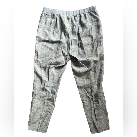 J. Jill Love Linen Chambray Ankle Length Pull On Pants Size M Pockets - Picture 3 of 5